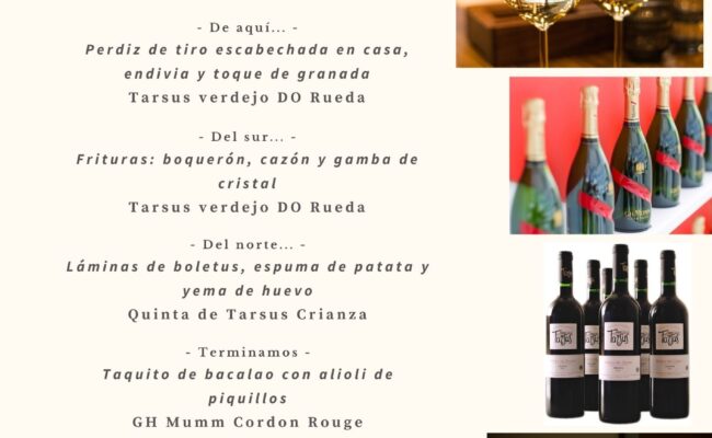 Cena Maridaje con Javier Martínez & Tarsus + G.H.Mumm