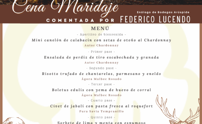 Cena Maridaje de Caza & Setas