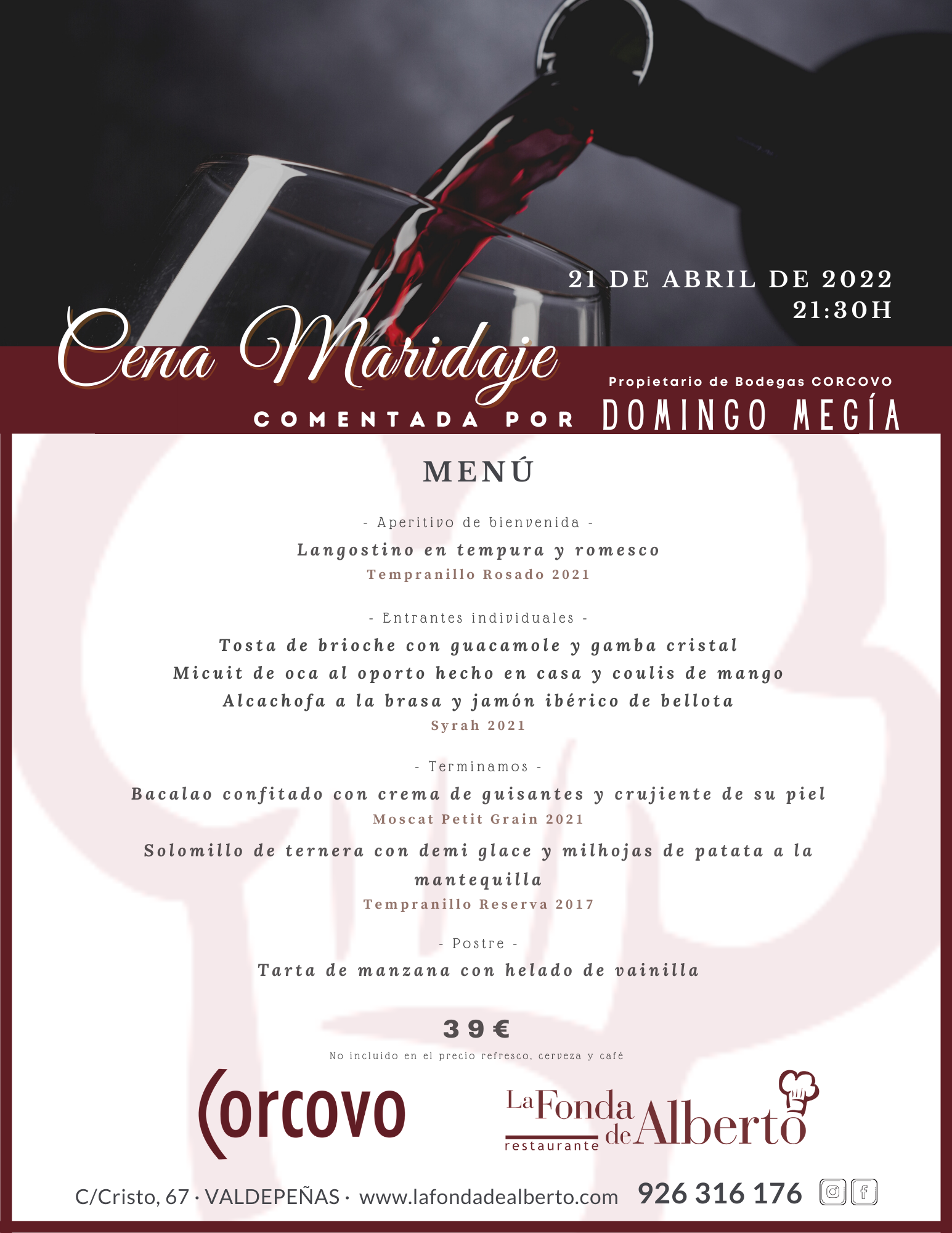 Cena Maridaje Corcovo