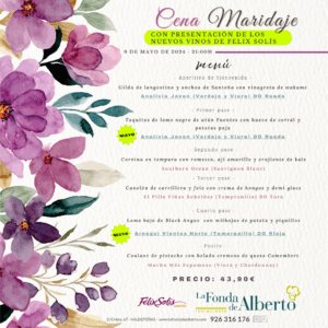 Cena Maridaje con Bodegas Félix Solís