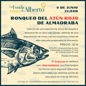 Ronqueo del Atún rojo de Almadraba y Cena con Maridaje