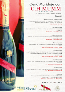 Cena Maridaje con G.H.Mumm